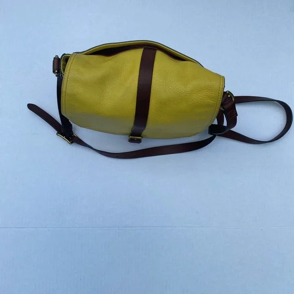 Yellow Leather Crossbody Bag - Picture 9 of 16